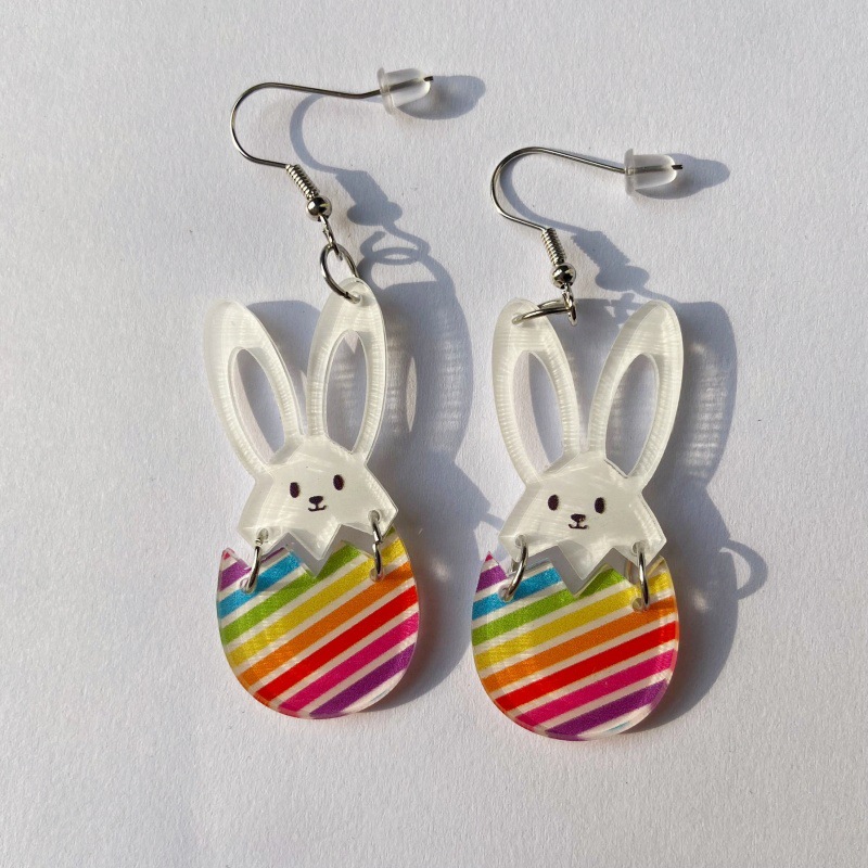 Holiday, Festival Occasion 1 Pair Cute Rabbit Arylic Drop Earrings