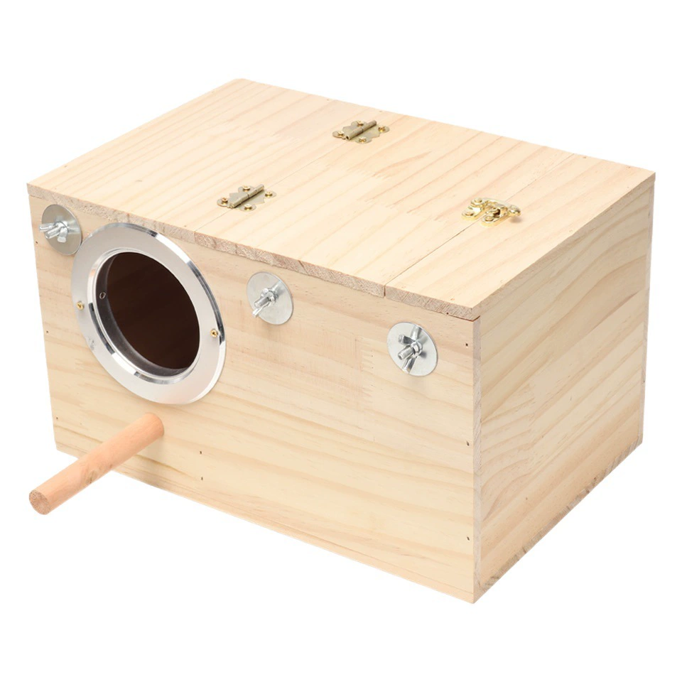 Huanfeng из тигровой кожи Пион попугай птица с ящиком для разведения теплое Птичье гнездо из цельного дерева Птичье гнездо поставки для птиц аксессуары для вертикальной клетки