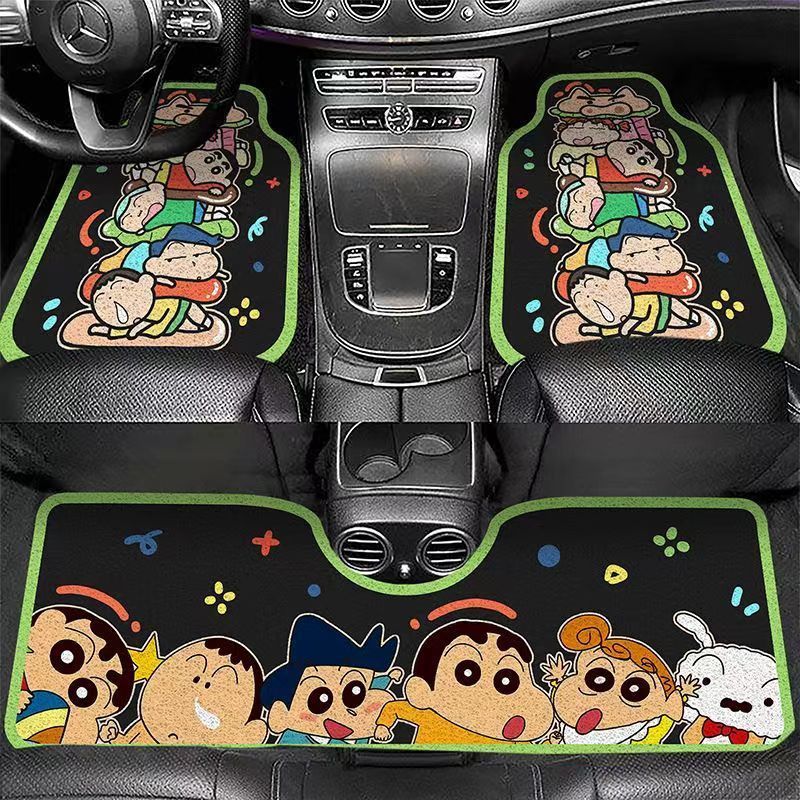 Cartoon Car Floor Mats, Universal Driving Car Floor Mats, Rear Row Conjoined Mats in the Car, Dust Removal, Easy Care Wire Ring Floor Mats