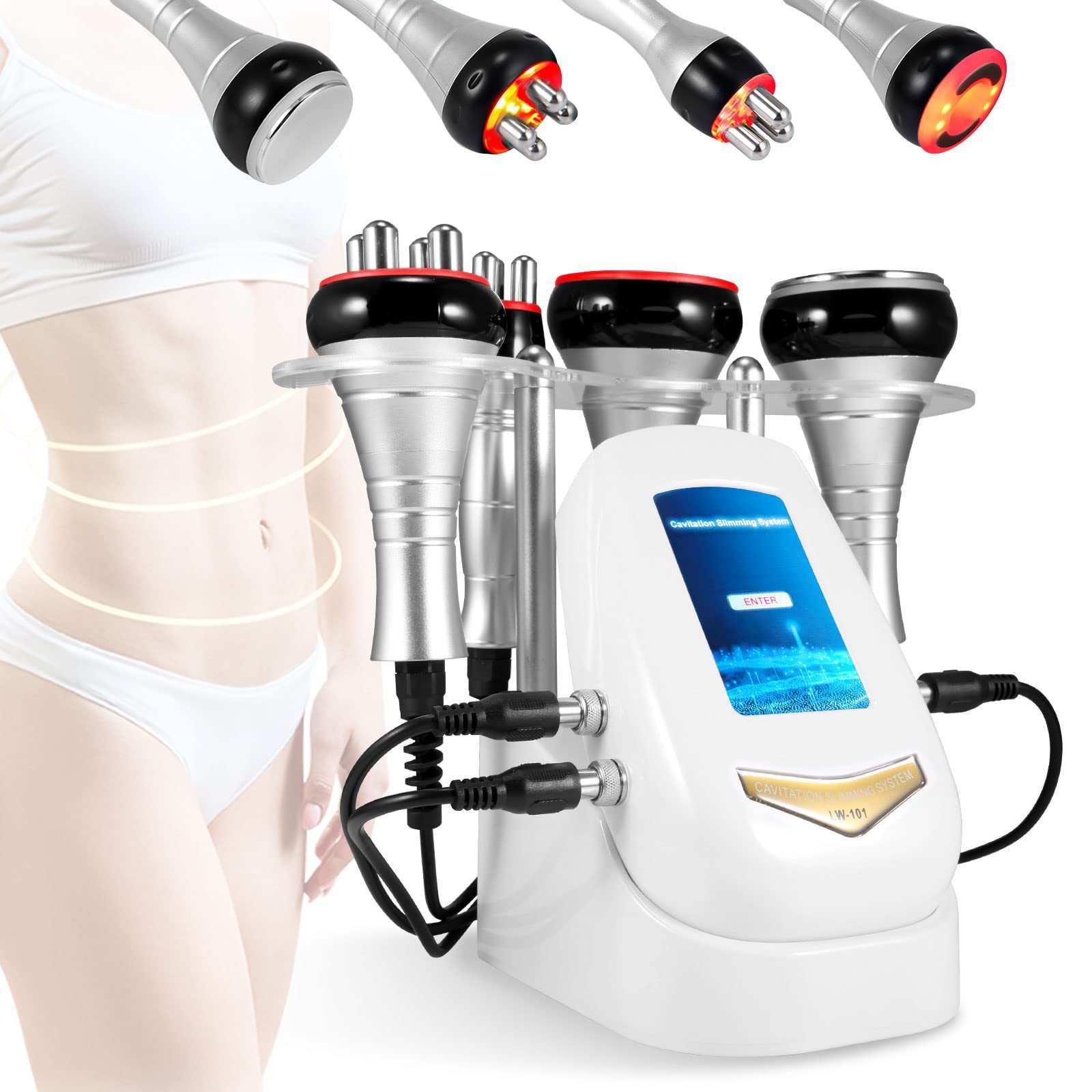 Dispositivo de belleza y cuerpo tres en uno 40K máquina de vaciado instrumento de adelgazamiento plástico explosivo RF instrumento de masaje de belleza adelgazante