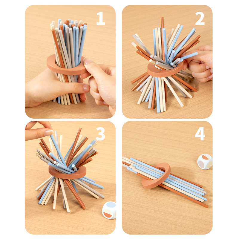 Educación infantil madera 3 - en - 1 juego de palo de dibujo de dados color cognitivo padre-hijo interactivo juego de mesa de puzzle