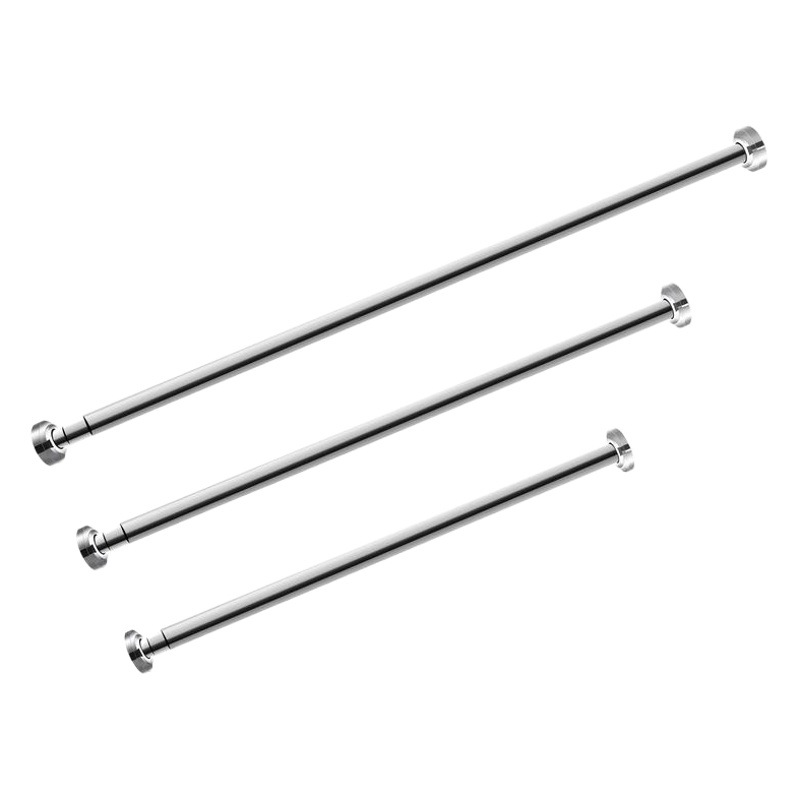 Amazon Punch-Free Splicing Shower Curtain Rod Telescopic Rod Stainless Steel Clothes Drying Rod Hanging Rod Door and Window Support Rod Curtain Rod