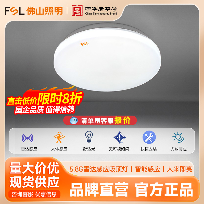 FSL Foshan iluminación microondas lámpara de inducción lámpara de techo led iluminación del cuerpo humano cocina balcón pasillo lámpara