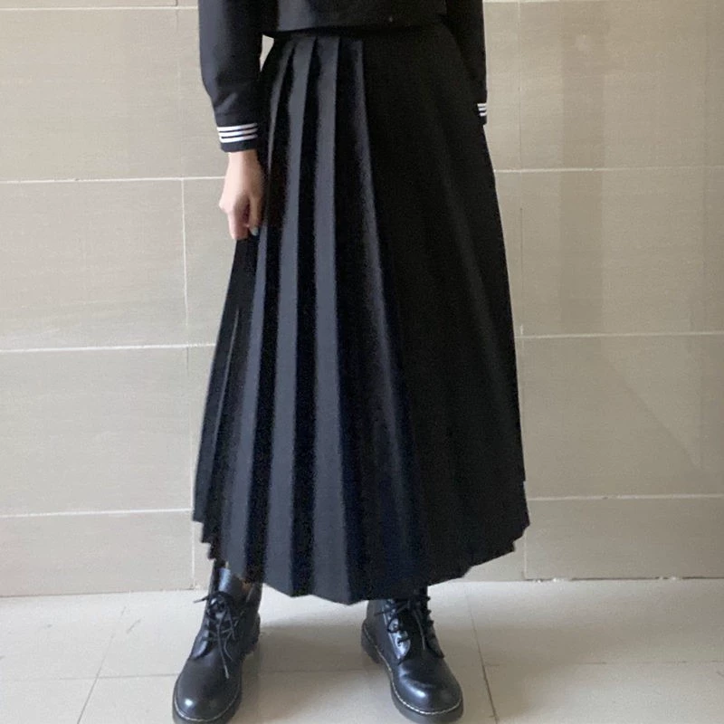 Japanese student pleated skirt, long skirt for elementary school students
