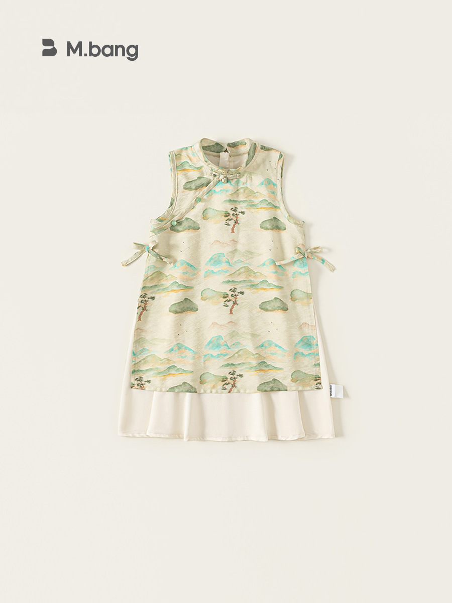 Youbao ropa para niños nuevos productos de verano Hanfu sin mangas para niños nuevo vestido cheongsam floral para niñas chinas falda de estilo nacional