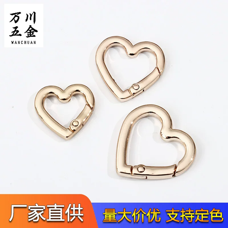 Металлический брелок‑сердце, аксессуар для сумки, декоративный, оптовая продажа