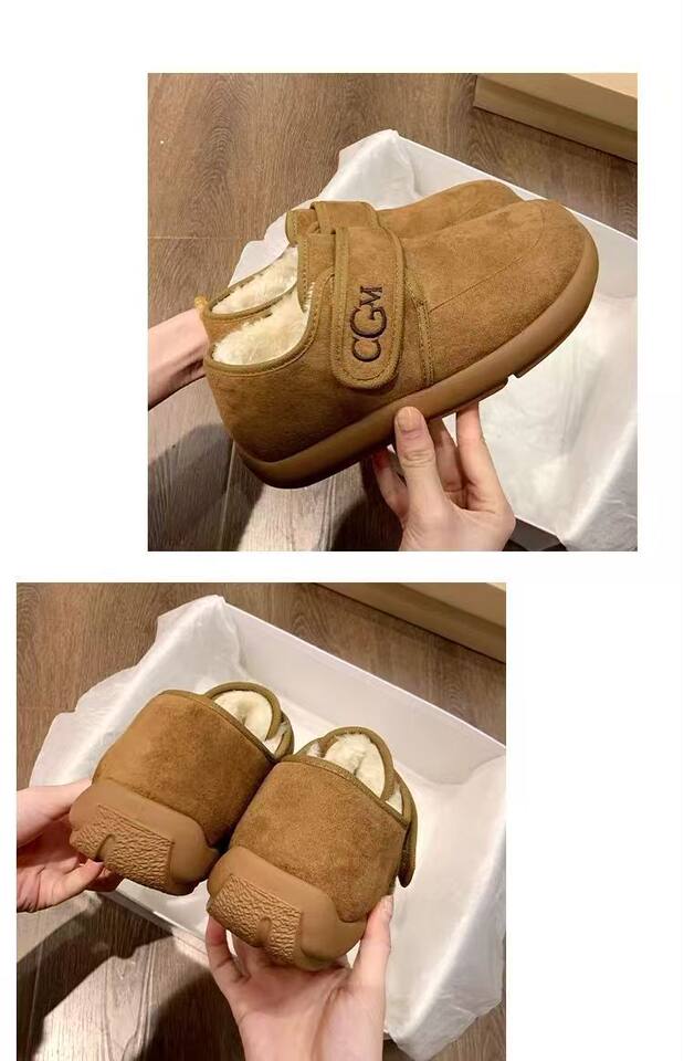 Giày bệt nữ đế mềm dạng slip-on quai dán Velcro mũi tròn — màu nâu, màu nâu đỏ, Maroon [đóng hộp], Màu nâu [đóng hộp] chi tiết 16