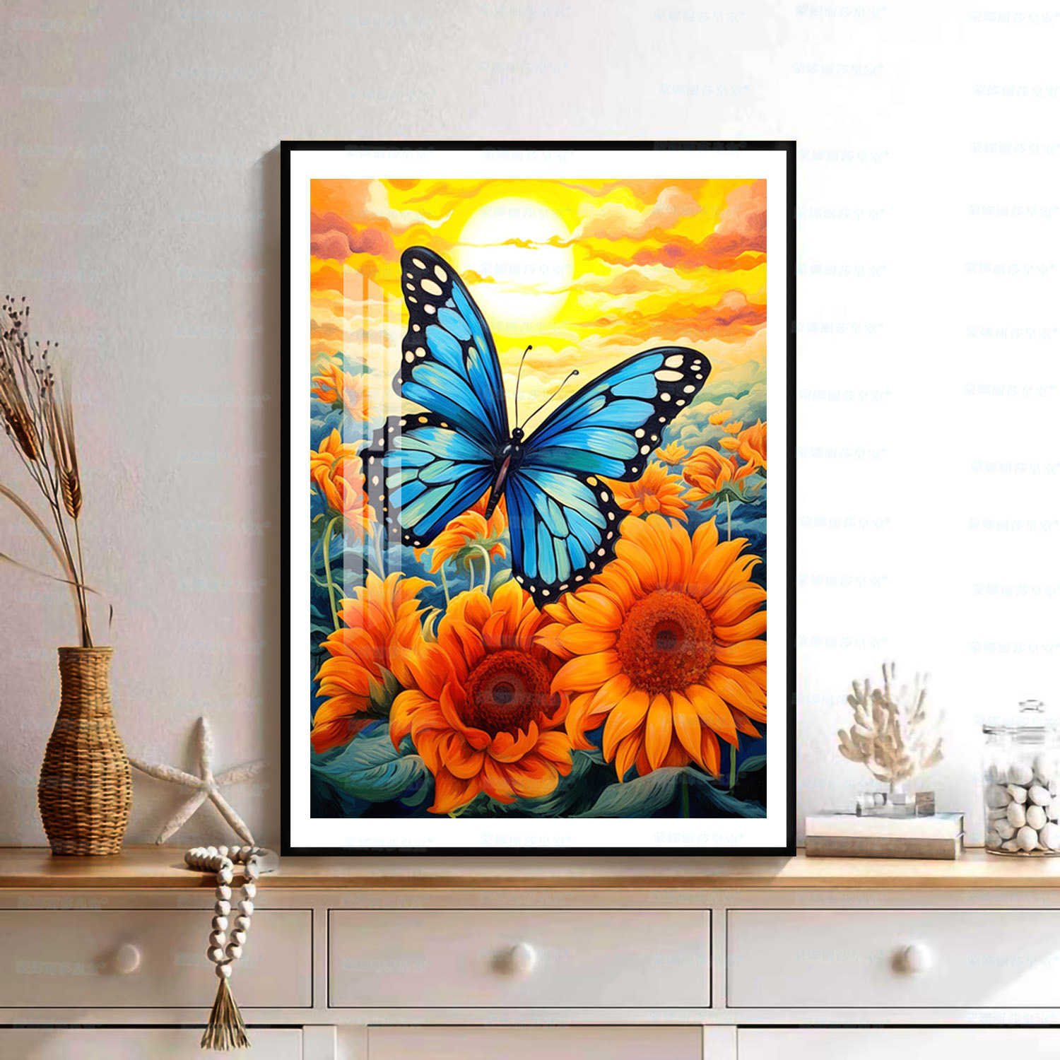 Monalisa Royal Cruz puntada mariposa nueva mariposa simple hermosa sala de estar decoración pequeño bordado hilo hecho a mano image 2