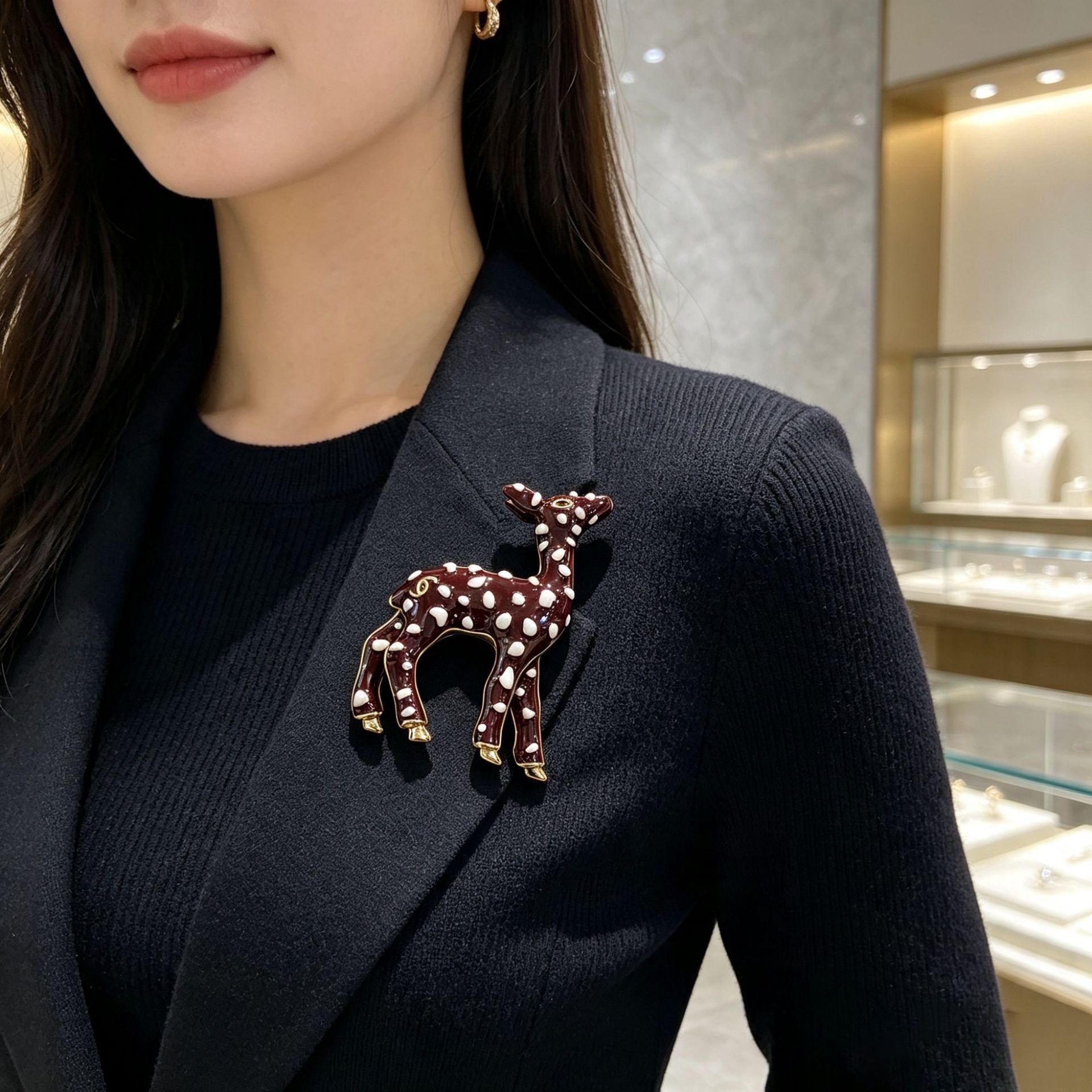 26 new models of spotted enamel deer brooches, light luxury, high-end, exquisite, three-dimensional, versatile animal pins, anti-slip