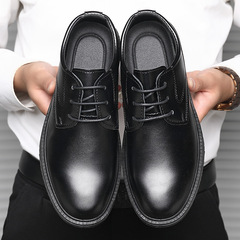 春秋季皮鞋男百搭休閒鞋黑色工作鞋透氣馬丁靴韓版鞋子男伴郎鞋