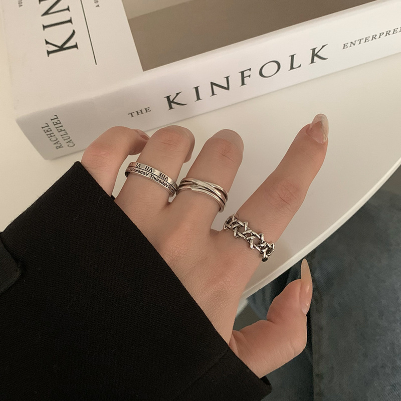 Retro brand fashionable small design ring hip-hop style