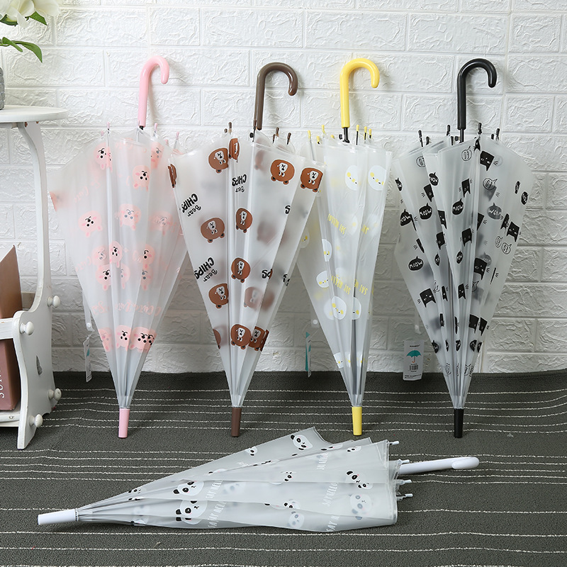 Transparent Umbrella Props for Photography, Sanrio Cartoon Print, Cherry Blossom White Umbrella, Long-Handled Umbrella, Custom Advertising Umbrella