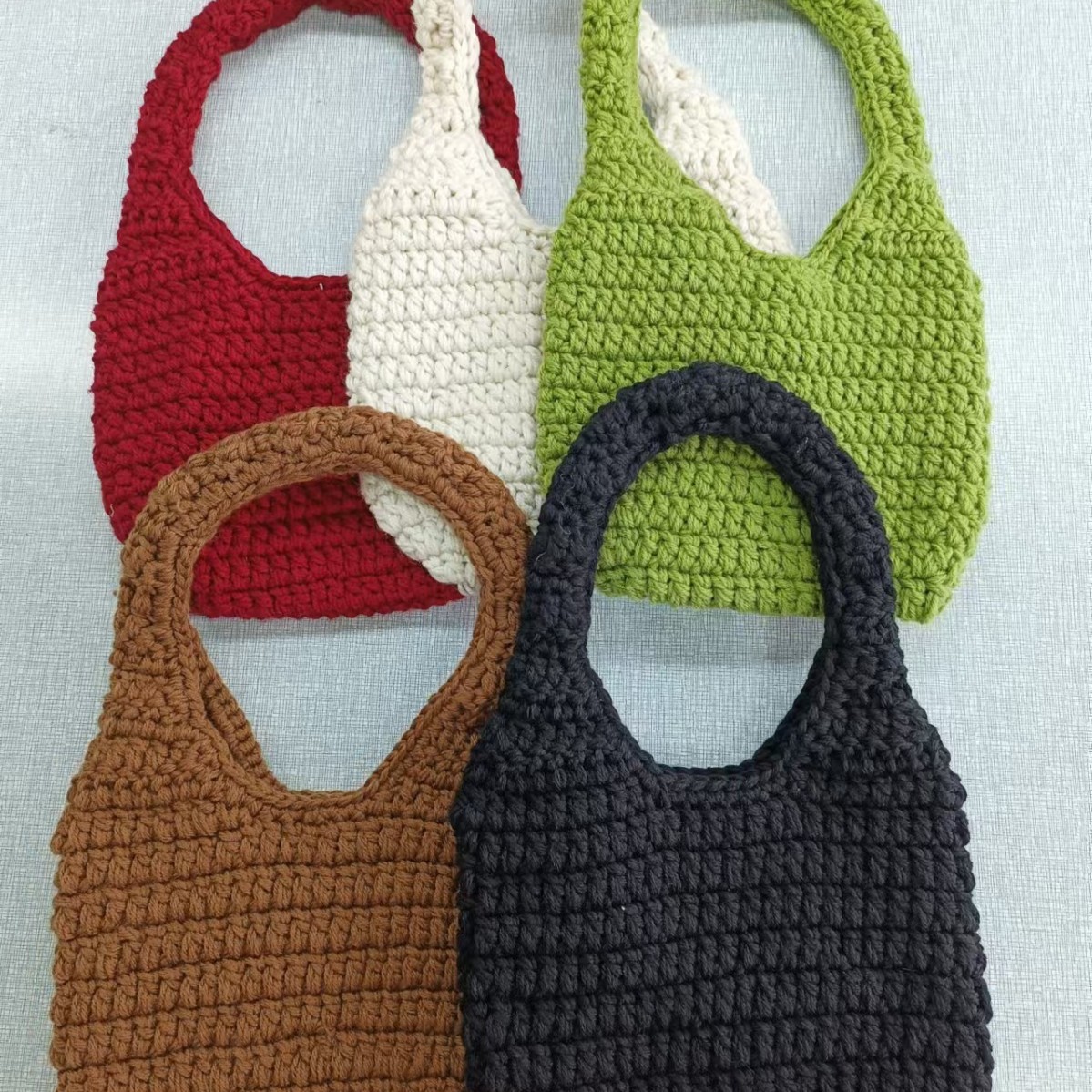 Demi-season solid color handheld big universal woven crochet…