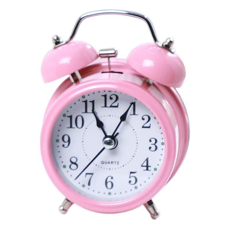 Moderno simple 3 pulgadas metal mecánico campana despertador estudiante dormitorio mudo reloj digital fábrica al por mayor