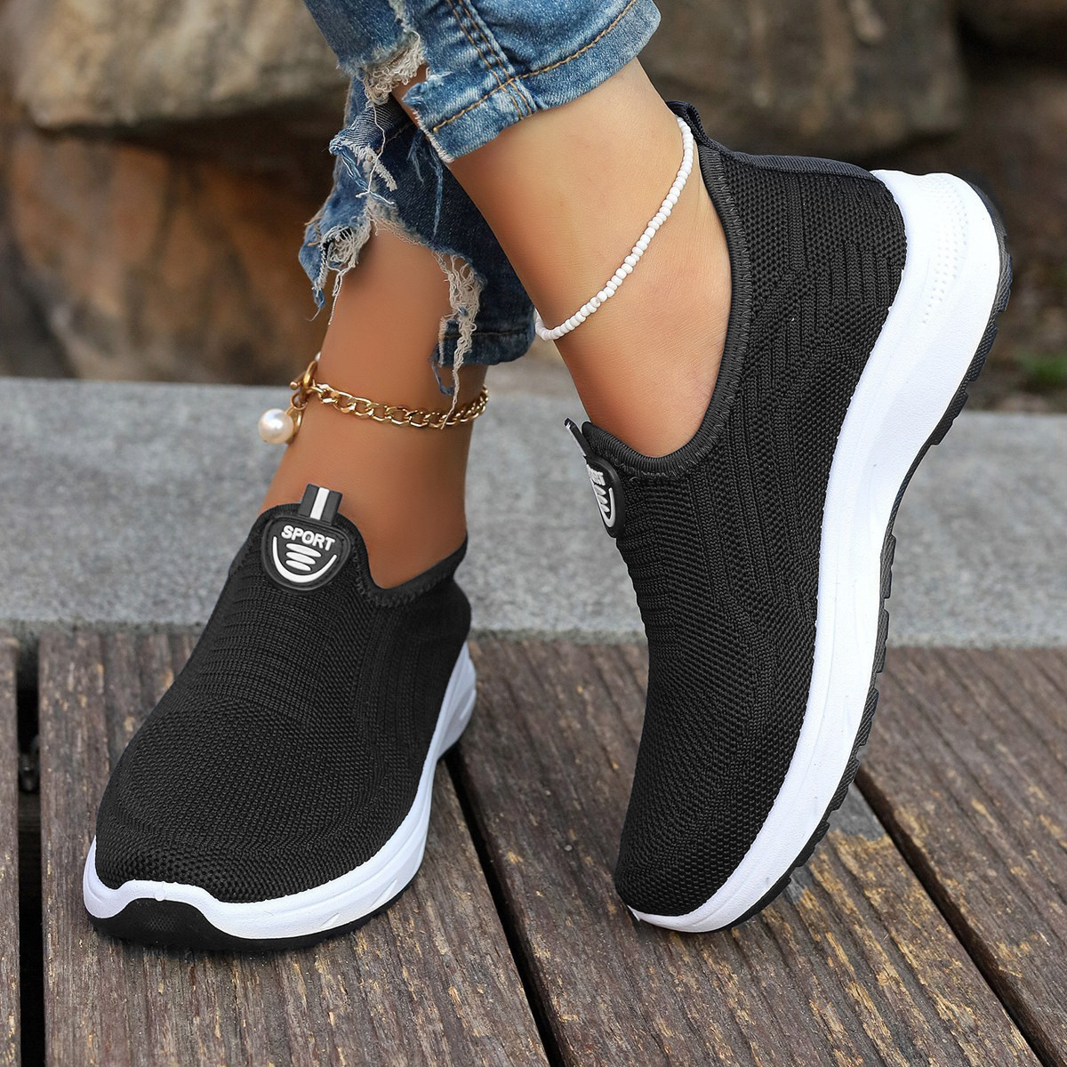 Zapatos de mujer verano nuevo estilo zapatos de mujer transpirables transfronterizos de gran tamaño temu zapatos casuales suela suave zapatos ligeros de un solo pedal