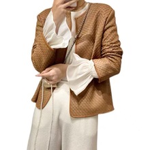 2021年秋季新款時尚純手工編織綿羊皮皮夾克外套機車外套女