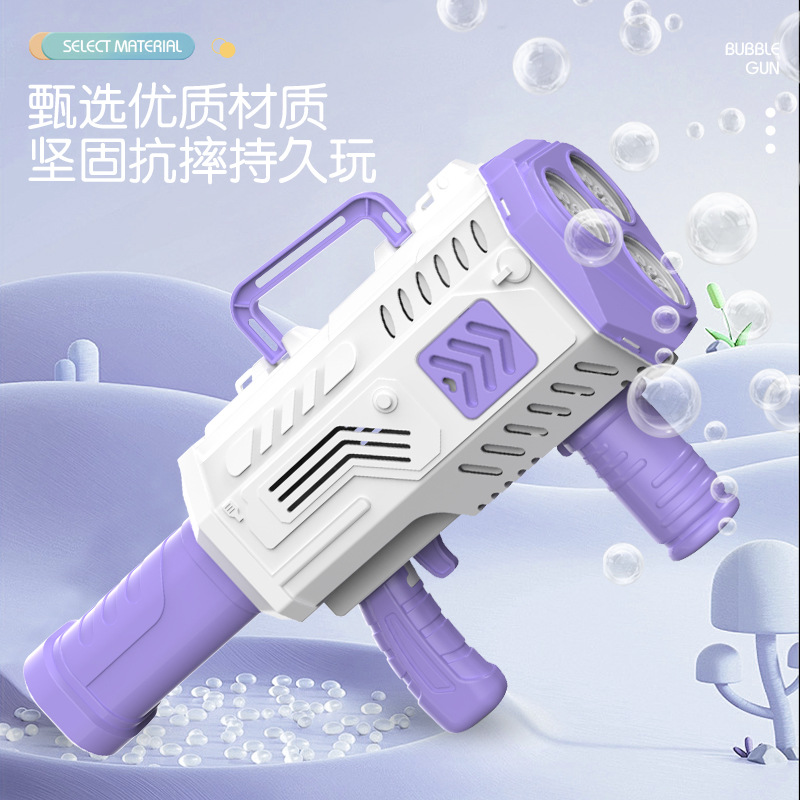 Tiktok venta caliente pistola de burbujas de agua automática de 30 agujeros pistola de burbujas eléctrica de juguete de ocio para niños al por mayor
