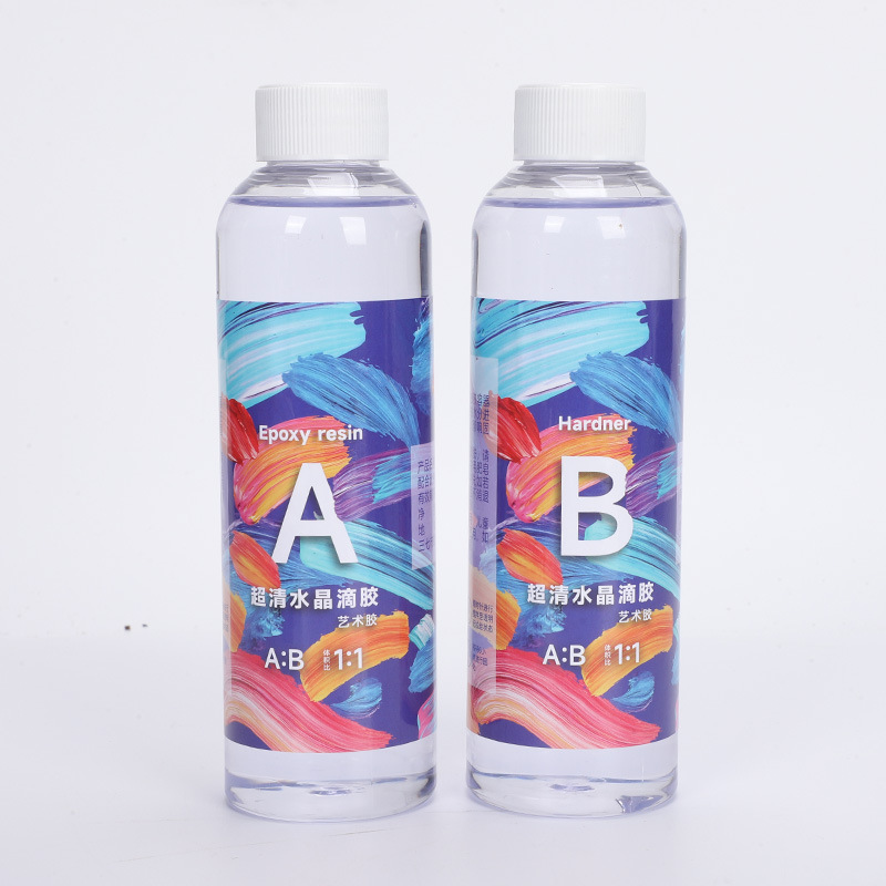 Paquete de material de bricolaje transfronterizo epoxi epoxi ab pegamento 1:1 cristal de alta permeabilidad epoxi arte epoxi pegamento duro