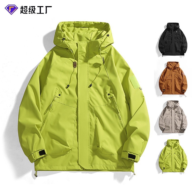 2026 New Cross-Border Outdoor Hooded Jacket for Men, Fleece-Lined, Thickened, Loose-Fitting, Versatile Winter Cotton Coat for Men