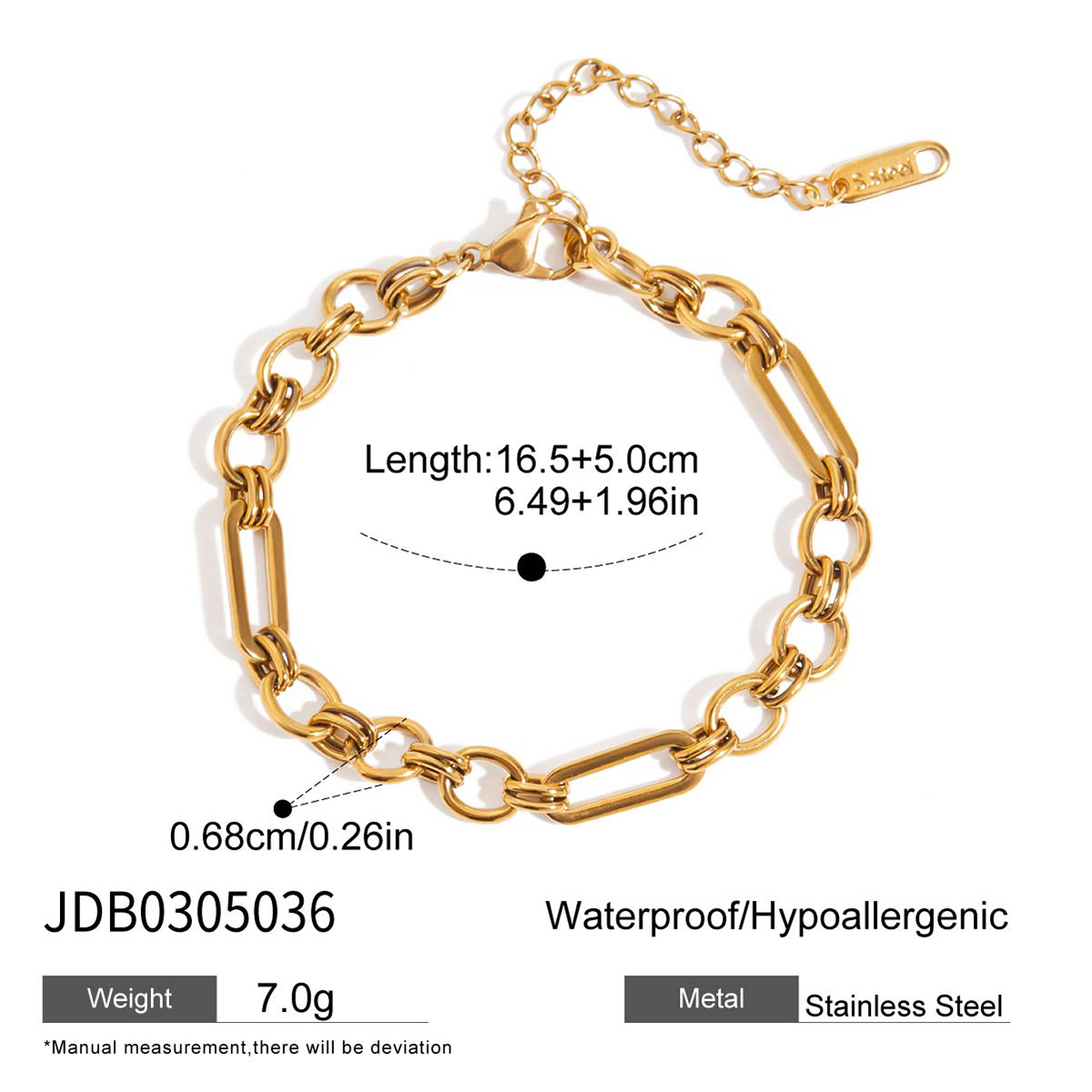 Jeding Pulsera de acero inoxidable europea y americana Joyas no decoloradas para mujer Joyas ligeras de lujo de alta gama Joyas de acero de titanio explosivas transfronterizas image 14
