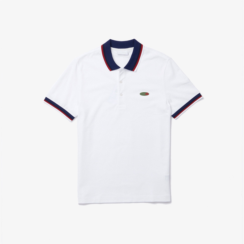 Summer Men's Basic Fish Mark Lapel Half-Sleeved Bar Collar Business Casual Short-Sleeved Polo Shirt 22319