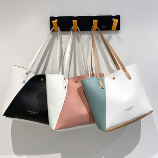Colorblock Tote Bag 2021Ladies handbags Women's Bag Women's Shopping Bag Fashionable All-match Mummy Bag