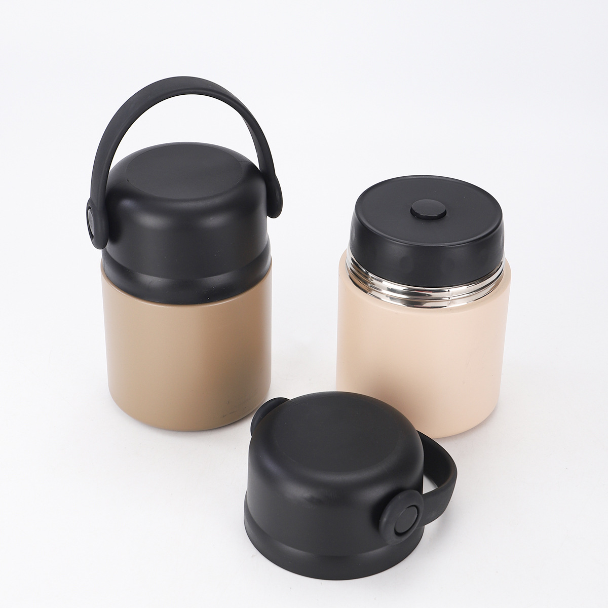 Nuevo vasos portátiles simples de doble capa de gran capacidad 304 taza de aislamiento de acero inoxidable con mango taza de estudiante de desayuno