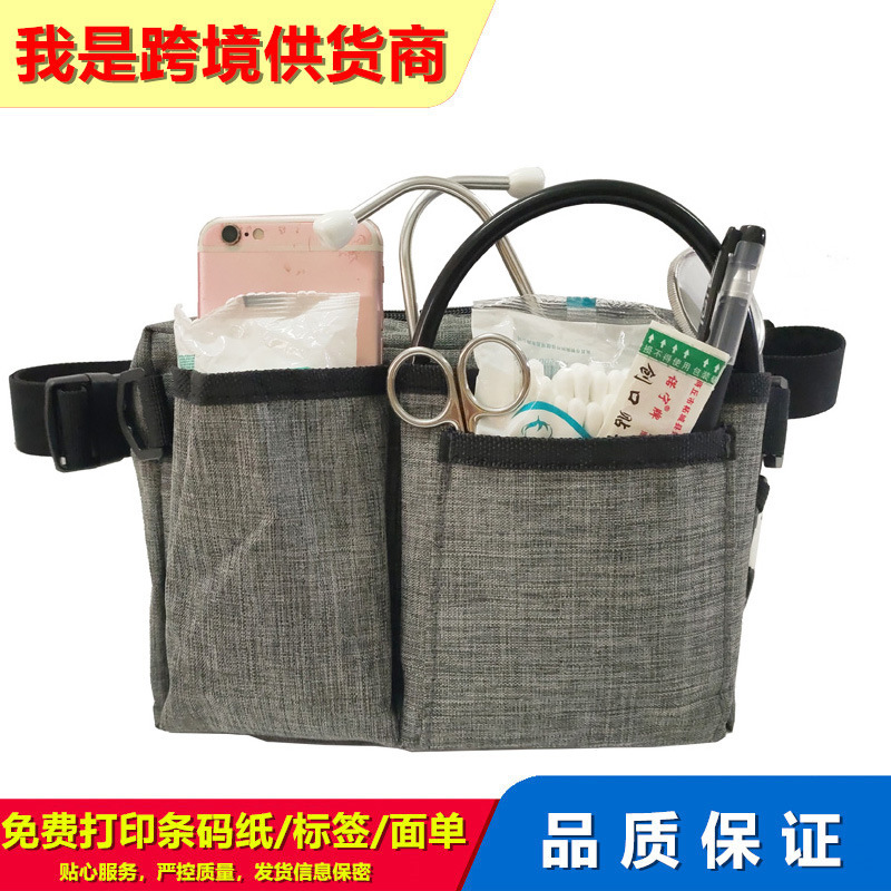 Outdoor Large Work Waist Bag Oxford Cloth Comprehensive Wood Electrician Waist Bag Plumber Nurse Tool Bag Black