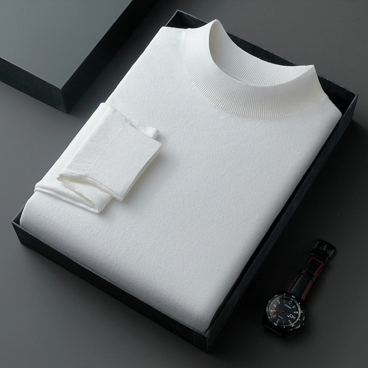 Fine Wool Half Turtleneck Long-Sleeved Knitwear Men's Autumn and Winter Simple Casual Versatile Bottoming Woolen Knitwear