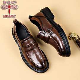 蜻蜓牌男士新款高档商务正装皮鞋头层牛皮真皮男鞋防滑透气正品