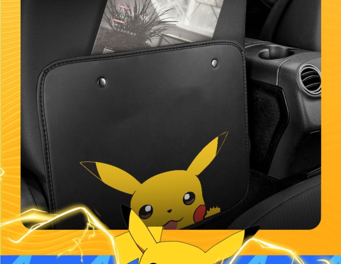 Car Seat Back Storage Bag Rear Seat Anti-kick Pad Protective Pad Back Hanging Bag Storage Bag Box Cartoon Pikachu