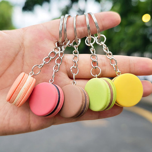New Simulation Food Toy Macaron Keychain Pendant Creative Cute Bag Backpack Pencil Case Mobile Phone Pendant Wholesale