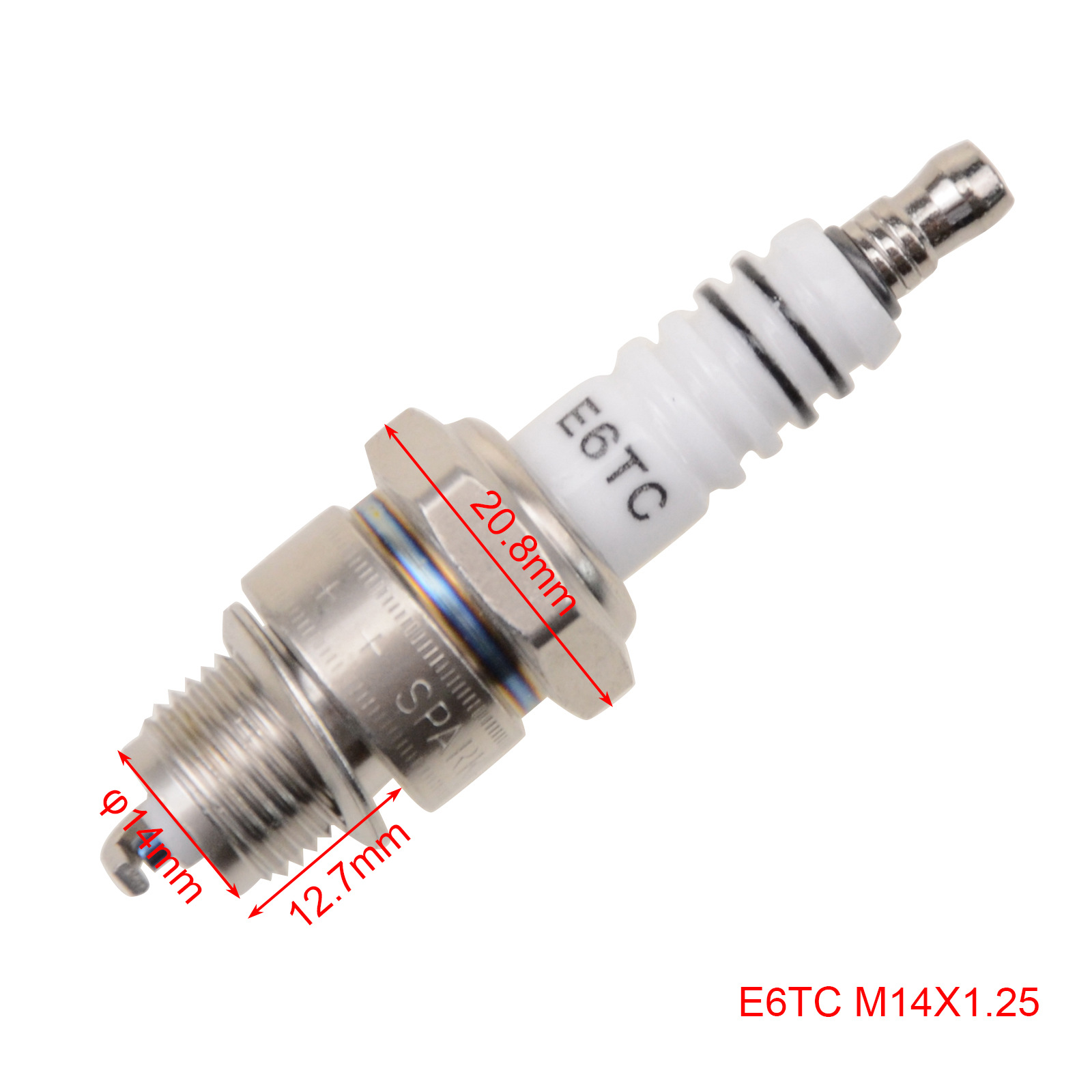 E6TC-F5TC-L7T-A7TC-D8TC Single Pole Spark Plug for Motorcycle ATV
