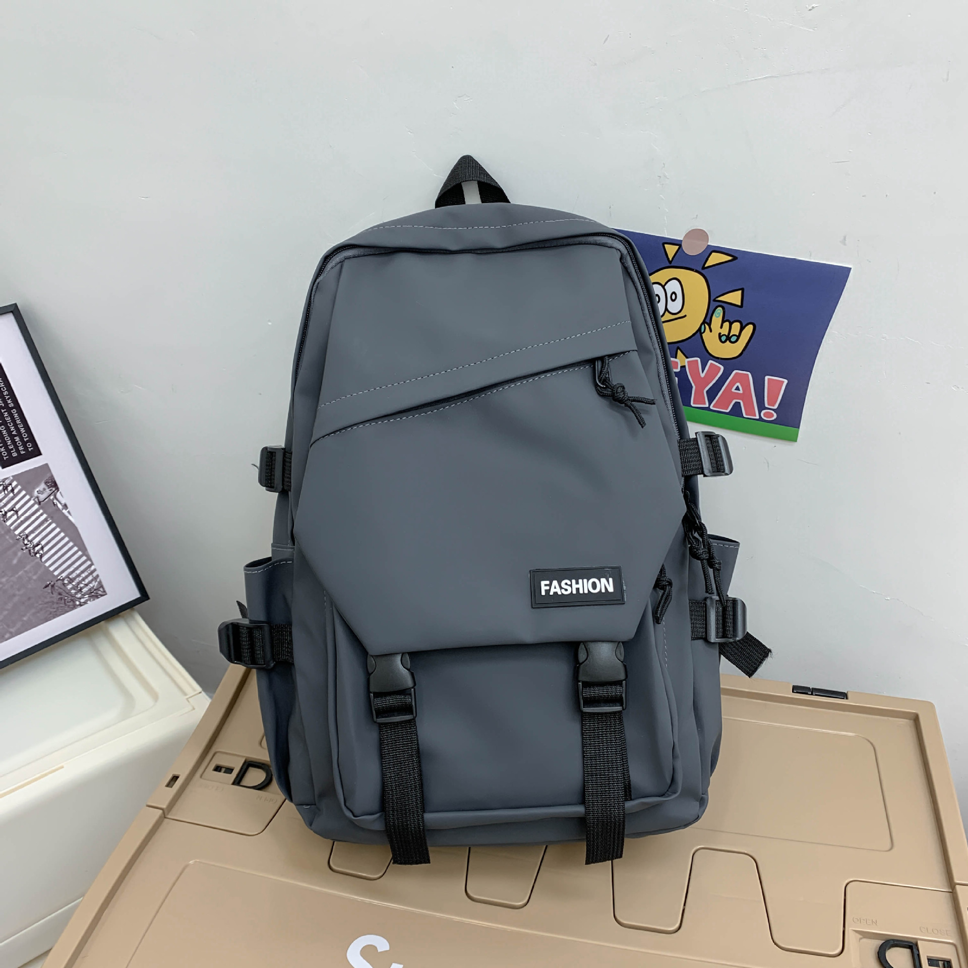 Mochila Escolar para Portátil de Cuero PU Impermeable y Transpirable image 9