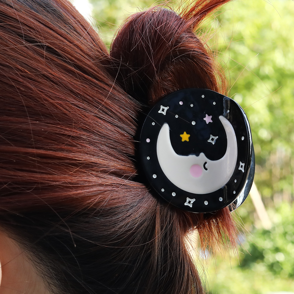 42g Weight Hair Claws Hair Accessories Type Daily Occasion Acetic acid sheets Material Sun, Moon Pattern All Seasons Season Women's Gender Cute, Sweet Style Cute Sweet Women's Sun Moon Acetic Acid Sheets Hair Claws