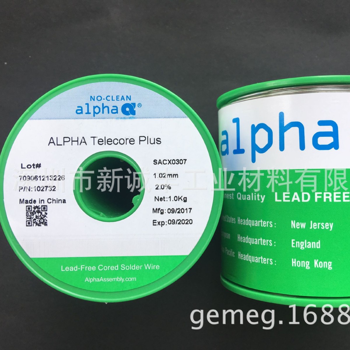 批发销售美国ALPHA阿尔法无铅锡丝SACX0307-1.02MM-F2.0高效