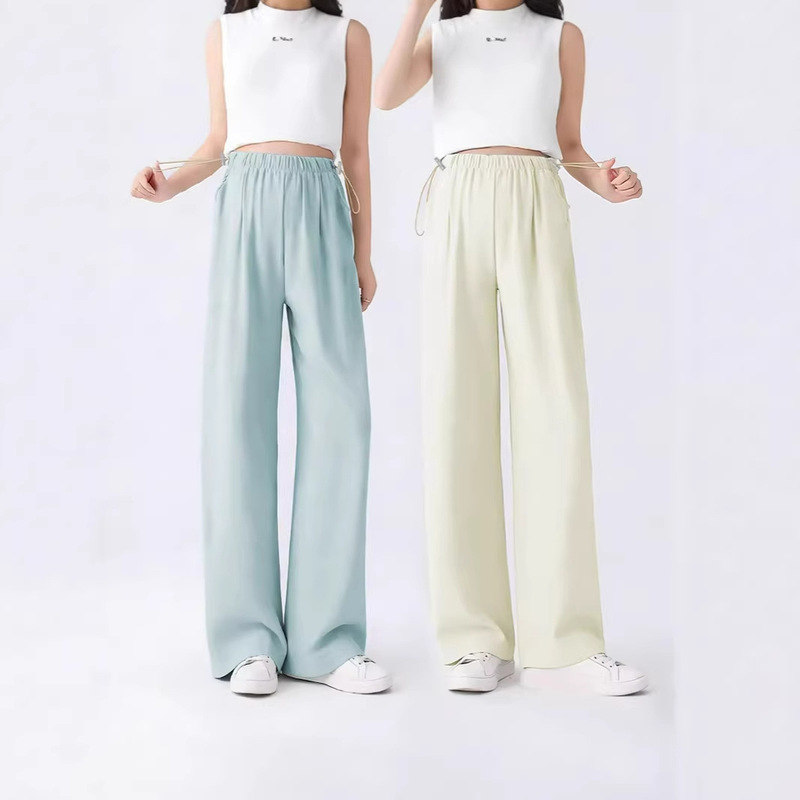 Maternity Wide-Leg Pants, Summer Thin Style, Straight Quick-Dry Pants, Loose Fit, Large Size, No Belly Support, Yamamoto Pants, Summer Wear