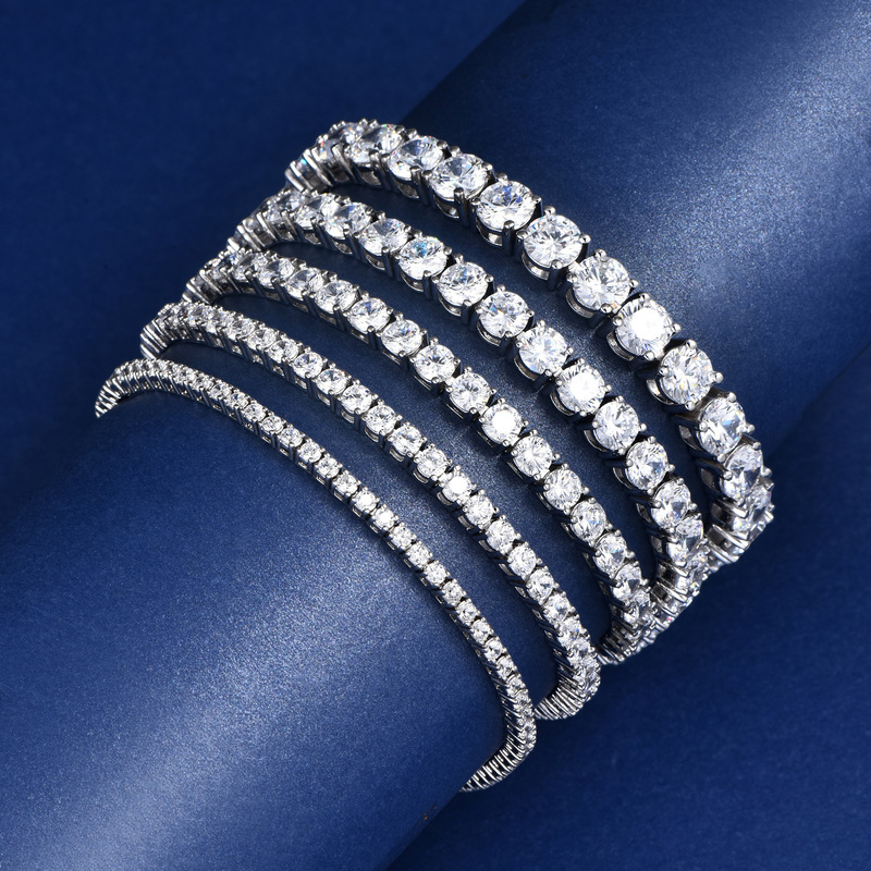 Tennis Chain European and American Hot Men's and Women's Hip Hop Jewelry Cross-border Single Row Copper Micro-inlaid Zircon Bracelet Women's All-match Accessories
