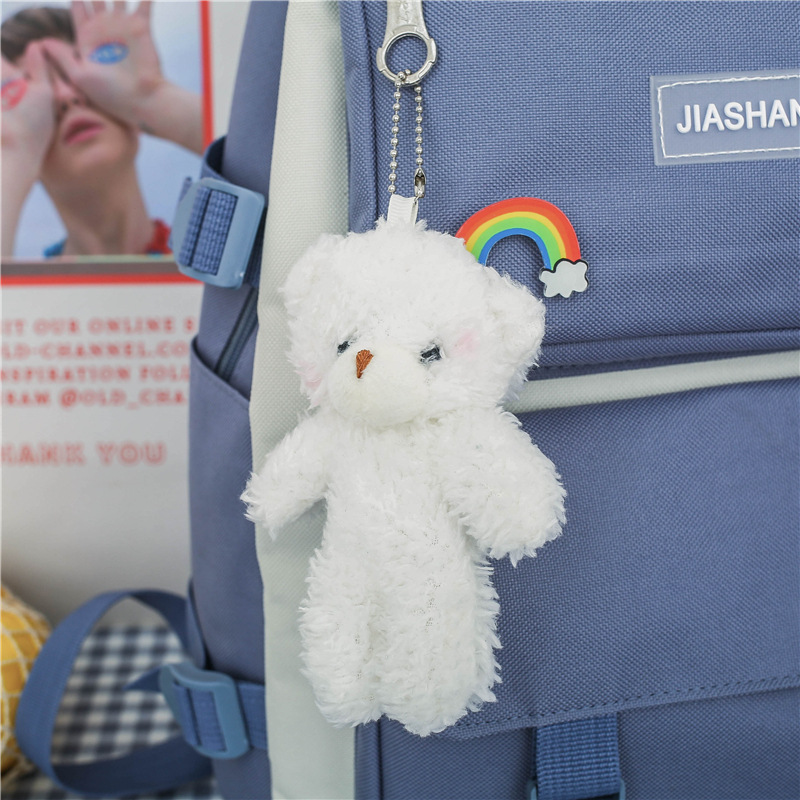 Mochila para estudiantes Weiyu Pie cuidadosamente seleccionada, mochila escolar para estudiantes de secundaria de lona de estilo coreano, conjunto de cuatro piezas de mochila para suegra de gran capacidad