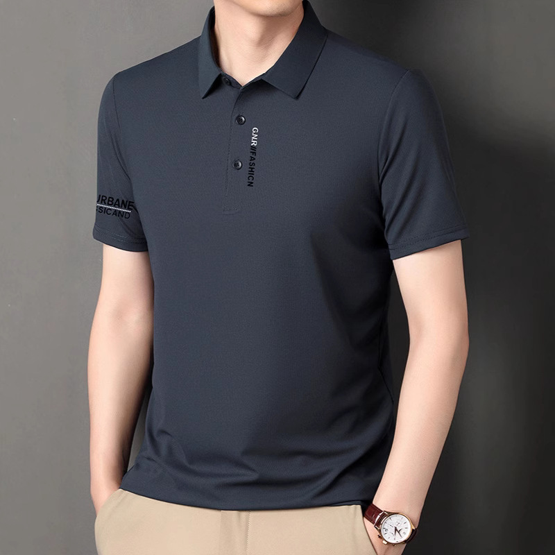 人気の対外貿易中年男性半袖ポロシャツ夏の新しいクロスボーダーカジュアルファッションTシャツ薄いお父さんトップ|undefined