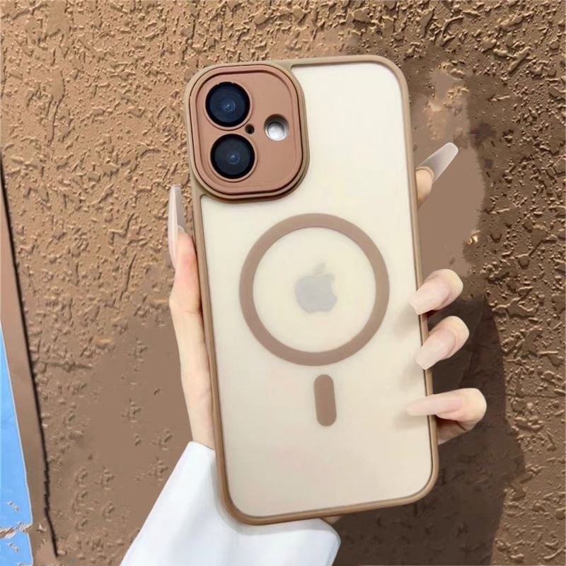 越境対応 Apple 17雅盾 マット肌触り マグネット式スマホケース iPhone16 全面保護レンズフィルム付きケース|undefined