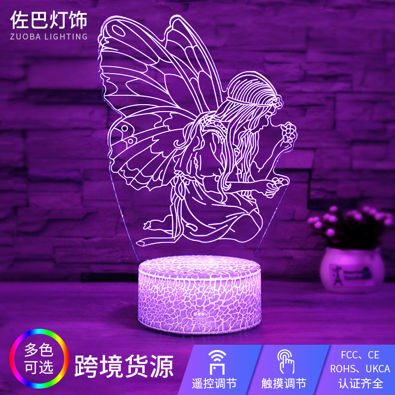 Luz de noche LED personalizada Jesús Virgen Ángel serie lámpara de mesa regalo creativo acrílico 3D noche luz al por mayor