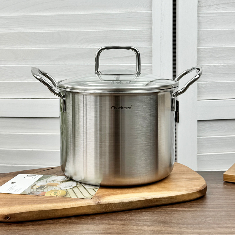 Chockmen Zhuo Deming 18 / 10 acero inoxidable 18cm profundización de la olla de sopa de fideos gruesos caseros