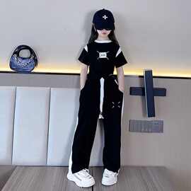 女童夏季套装2026新款洋气时髦短袖童装冰丝夏装儿童两件套夏款