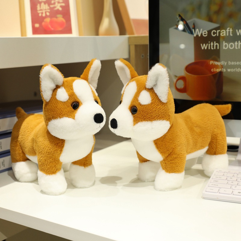 Muñecas de peluche de corgi, muñecas de tela, muñecas de almohada para perros, adornos para regalos del día de los niños