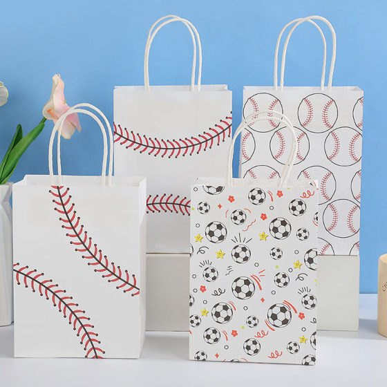 Kraft paper bag ball games encyclopedia gift bag sports party gift packaging bag handbag casual gift bag wholesale