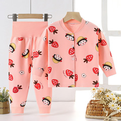 兒童內衣套裝純棉春秋裝高腰護肚女童家居服男童寶寶秋衣秋褲童裝