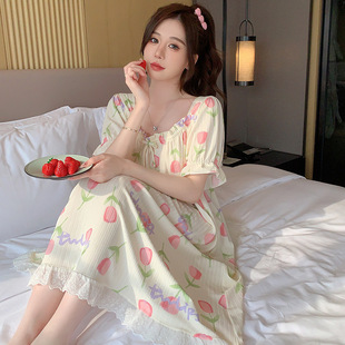 �羳˯��Ů�ļ�����˯ȹ�����黨�ӷʴ�a240����mm�Ҿӷ����⴩