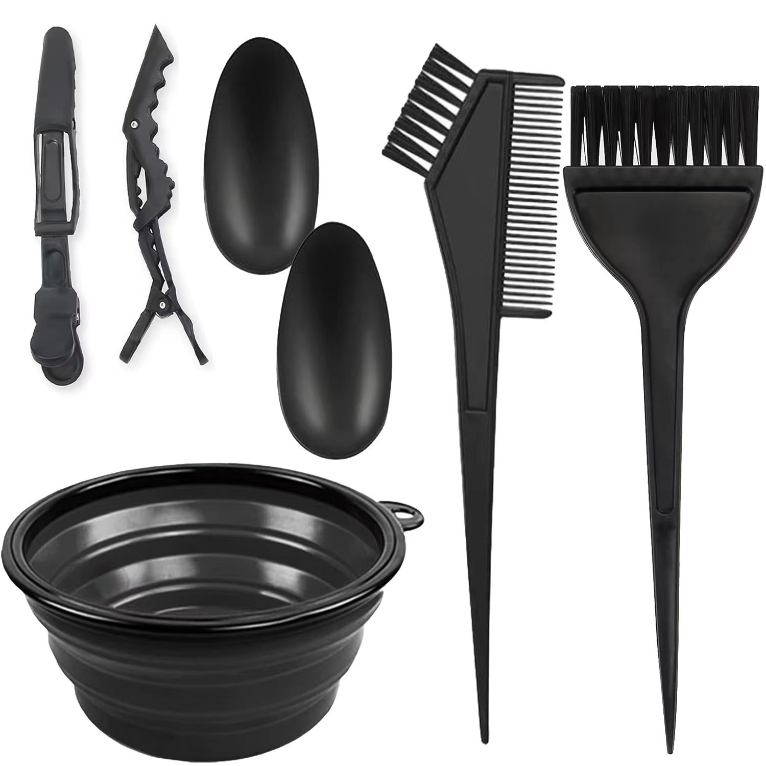 Hair Dyeing Tools Folding Bowl Set Hair Treatment Comb Hair Dyeing Folding Bowl Brush Hairdressing Products