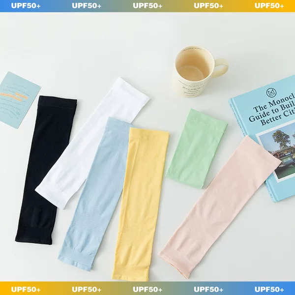 Children's Sun Protection Ice Sleeves Cartoon Ice Silk Elastic Sleeves Breathable for Summer